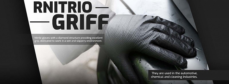 Nove zaščitne rokavice Nitril Nitrio Griff-brez pudra
