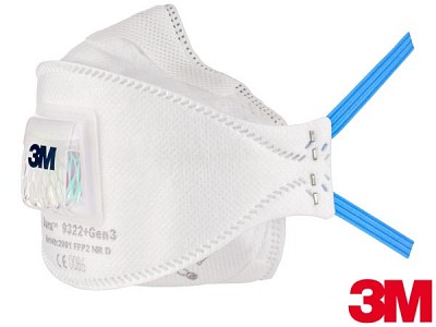 Zaščitna maska 3M MAS P2 9322G z ventilom 1/10 