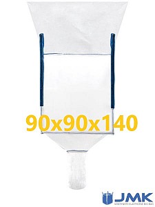 Big Bag Jumbo vreča-polnilno krilo zgoraj, spodaj ventil za spust 90x90x140 cm JMK
