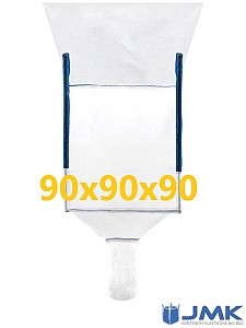 Big Bag Jumbo vreča-polnilno krilo zgoraj, spodaj ventil za spust 90x90x90 cm JMK