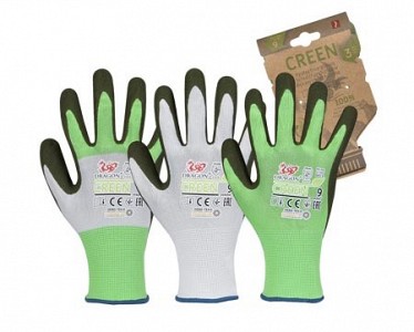 Zaščitne rokavice iz recikliranega poliestra Green 3 par.