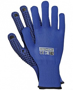 Zaščitne rokavice s PVC bunkicami RNYDO modre/črne 1. kategorija