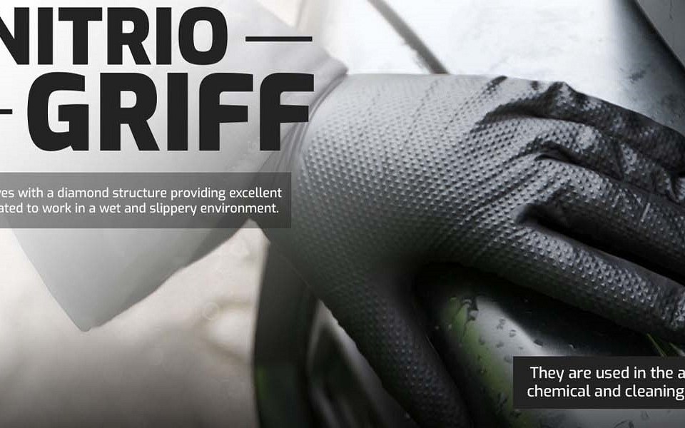 Nove zaščitne rokavice Nitril Nitrio Griff-brez pudra