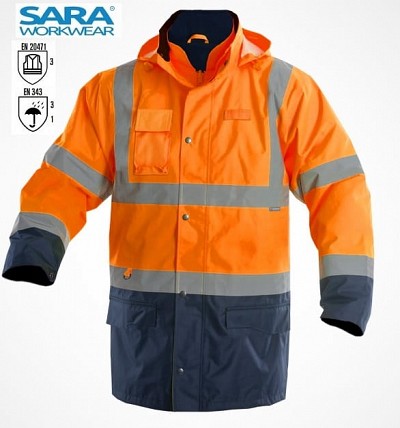 Zimska vodoodporna odsevna jakna DROGOWIEC WINTER SARA