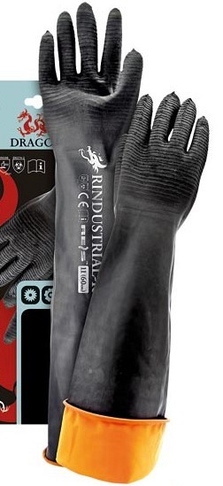 Zaščitne rokavice gumirane s podaljšano manšeto Rindustrial 35 cm