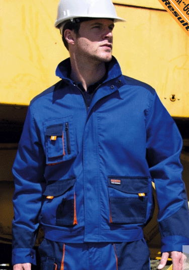 Delovna jakna Lite Result modra/oranžne/črne