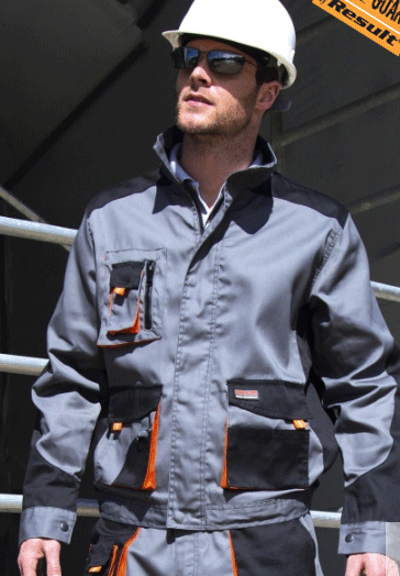 Delovna jakna Lite Result sive/oranžne/črne